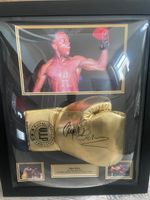 Dome Framed Nigel Benn Hand Signed Gold Boxing Glove