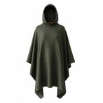 Traditional Army Surplus 75% Wool Green Hooded Blanket Poncho