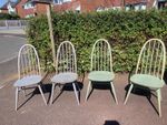 Ercol Vintage Retro Solid Elm Beech  Quaker Dining Chairs Painted Local Delivery