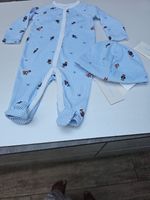 Ralph Lauren Baby Boys Striped Babygrow Coverall With A Beanie .size 0-3 Months