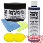 POORBOYS NATTYS BLACK PASTE WAX + BLACK HOLE - DARKER VEHICLE GLAZE AND WAX