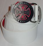 INDEPENDENT TRUCK CO' Skateboard Belt - Built To Grind  Cross. White. S/M or L/X