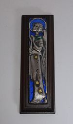 925 silver plate and OTTAVIANI enamels angel cm 16 plate