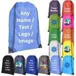 Personalised Drawstring Bag School PE Swim Custom Promotion Logo Text Gym Sack