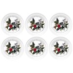 Portmeirion The Holly & The Ivy Dinner Plates Set of 6 Christmas Earthenware