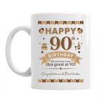 90th Birthday Happy Gift Present Idea For Men Dad Male Keepsake 90 Coffee Mug