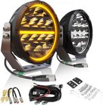 2PCS 7inch LED Driving Lights Night Spotlight Halo DRL Offroad Truck 4x4 ATV UTV