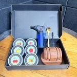Whiskey Smoker Kit with torch, Wood Chips 6 Flavors, metal spoon, cleaning brush