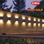 10Pack Super Bright Solar Powered Door Fence Wall Lights LED Outdoor Garden Lamp
