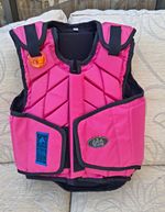 USG Child Riding Body Protector Vest, Nylon, Pink/Black, Size L