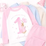 Personalised 1st Birthday Pyjamas, First Bib | When I Wake Up I Will Be 1, Bunny
