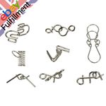 8x Metal Crafts Chinese Ring Puzzle IQ Brain Teaser Kid Adult Educational Toy d