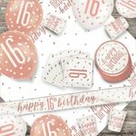 Rose Gold 16th Birthday Girl Party Supplies Tableware & Decorations Glitz 16