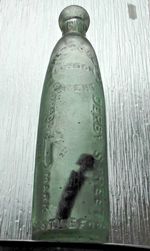 1870s PRESTON 🐑 LAMB with FLAG 🐑 Barrett & Elers PATENT MINERAL WATER BOTTLE