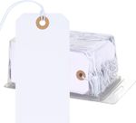 100 Pack 120x60mm Blank White Tags with Elastic String Gift Price Luggage Labels