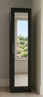 Ready Assembled Mirror Single Door Bedroom Wardrobe With Shelf And Hanging Rail