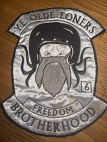 One of a kind vintage-style embroidered biker patch “Ye Olde Loners Brotherhood”