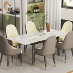 XXL Rectangular Expandable Marble Dining Table 4-12 Seaters Party Kitchen Furnit