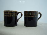 ESPRESSO CUPS BORDER RDN 208180 ENGLAND  Demitasse Dark Brown Raised Dot 