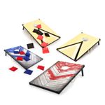 KandyToys Wooden Bean Bag Toss Cornhole Family Garden Games 2 Player Set