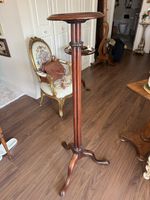 Antique Mahogany Torchere 49 Tall Top 11 Circular Damage to One Foot Leg