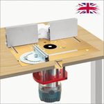 Universal Woodworking Router Lift Kit Aluminum Table Insert Plate W/ Miter Gauge