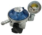 BUTANE GAS BOTTLE REGULATOR WITH PRESSURE GAUGE 28mbar 21mm CLIP ON CYLINDER