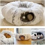 Cat Tunnel Collapsible Pet Play Tube Dogs Bunnies Crinkle Suede Tunnel Removable