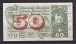 SWITZERLAND - 1973 50 Francs Circulated Banknote
