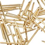 Picture Nails Pins - Hardened Photo Frame Tacks Electro Brass Wall Hanging x 50