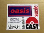 90s Band Stickers Oasis, Cast, Suede, Super Furry Animals, Kula Shaker, Mansun