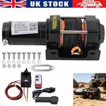 Electric Winch 12V 3500lb Synthetic Rope Wireless Remote Garage Workshop UK