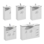 Bathroom Basin Vanity Unit & Sink Soft-Close Cabinet Modern White Cupboard White