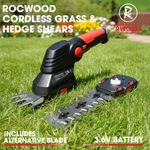 Grass Shears 2 In 1 Garden Electric Cordless Hedge Trimmer Shrub RocwooD 3.6V