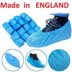 100 - 2000 pc Disposable Shoe Cover Blue Anti Slip Plastic Overshoes Boot Safety