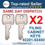 x2 Metal Filing Cabinet Replacement Keys in The Range (92201-92400) ***FREE POST