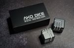 Set of 2 Gunmetal Metal AKO Dice - Unique D6 Dice