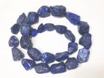 16.5''Natural Blue hammer cut nugget Lazuli Lazulite with Gold Pyrite L534
