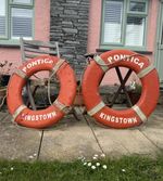 Pair Of Vintage Life Buoys Kingstown 