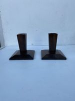 Pair Of Wooden Candle Holders - 3.5” Tall - Vintage