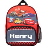 Disney Cars Personalised Kids Backpack, Toddlers Nursery Bag Mesh Water Bottle