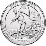 2016 America The Beautiful $ Quarter Dollar Fort Moultrie (SC) D mint BUNC coin