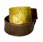 Soviet Soldier Belt with Gold coloured Belt Buckle (Hammer and Sickle in Star)