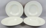 4 x Wedgwood Windsor Ivory Cream Soup /Pasta Bowls Rimmed Dots 9" (23cm)