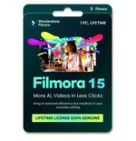 Wondershare Filmora 15 Video Editing Software Lifetime Activation Card