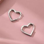 Womens Girls 925 Sterling Silver Love Heart Hoop Earrings Jewellery Gift UK