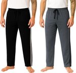2 PACK MENS LOUNGE PANTS PYJAMAS STRIPED JOG BOTTOMS PJS NIGHTWEAR TROUSER S-3XL
