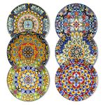 vancasso 8.5 inch Porcelain Dessert Plate Set of 6 Bohemian Style Serving Plates