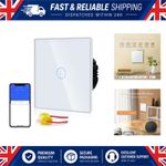 BSEED Smart Light Switch WiFi Touch Glass Panel No Neutral Wire 1 Gang White