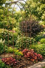 Rust Metal Garden Arch Plant Support Arched Gateway Rose Natural Flower Archway 